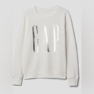New Gap logo sweatshirt gold cream large crew hoodie silver tote bag